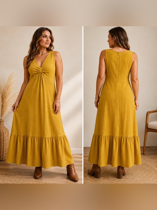 Calvin Klein Dresses & Skirts - Calvin Klein Size 6 Mustard Yellow Maxi Dress
